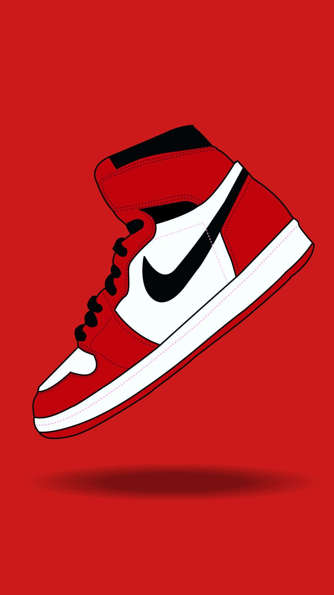 Nike Air Jordan 1, red, white, Full HD Phone Wallpaper