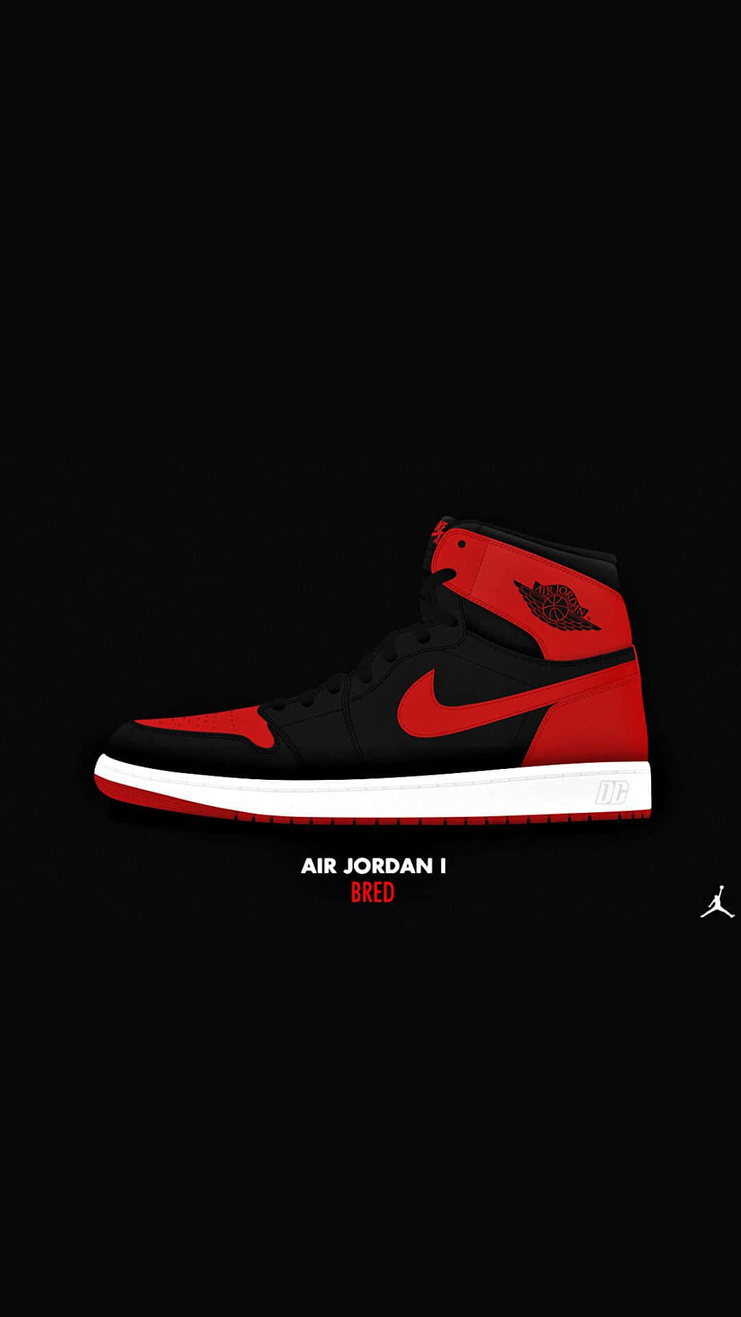 Nike Air Jordan 1, black and red, white sole, Full HD Phone Wallpaper