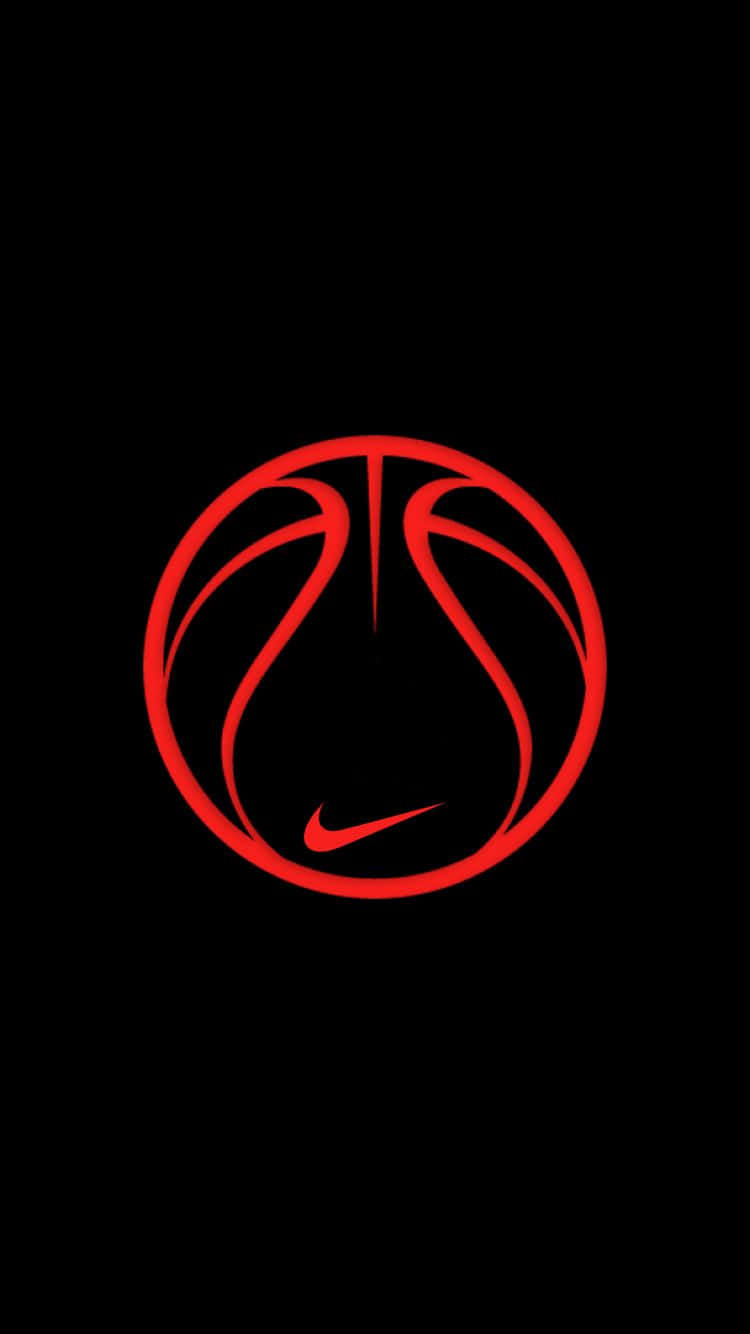 Nike Basketball, red Nike basketball logo, black background, HD Phone Wallpaper