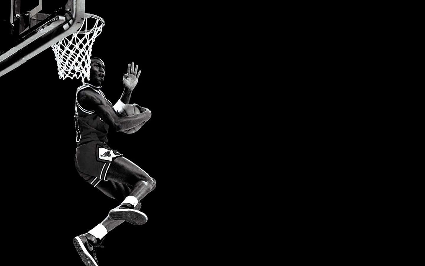 Nike Basketball, dunking, black and white, HD Desktop Wallpaper