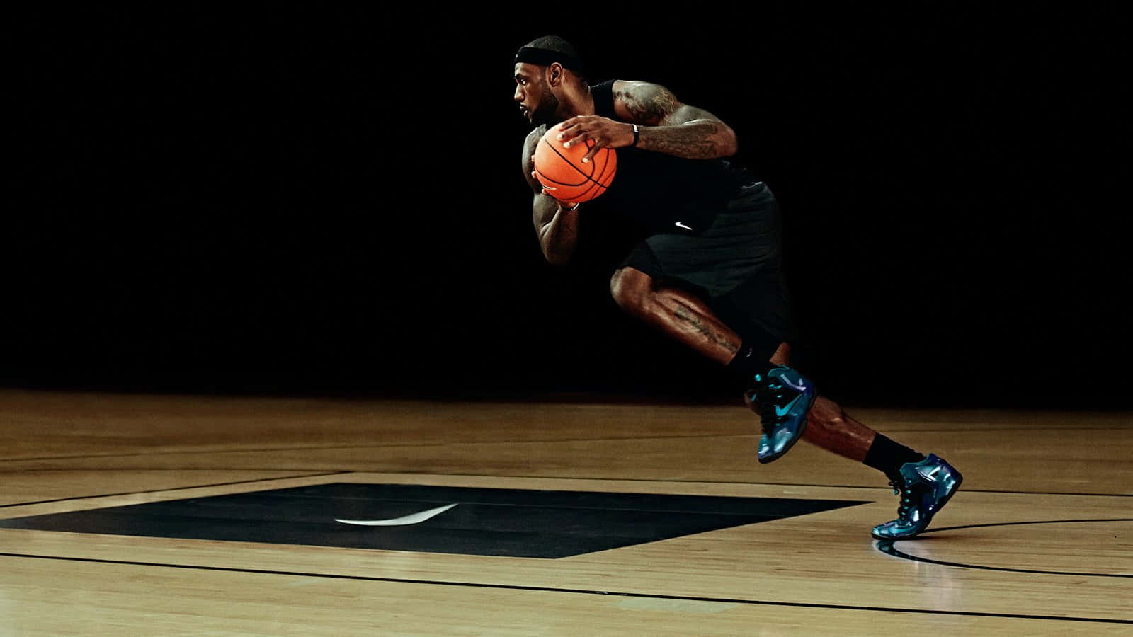 Nike Basketball, black gear, orange ball, HD Desktop Wallpaper