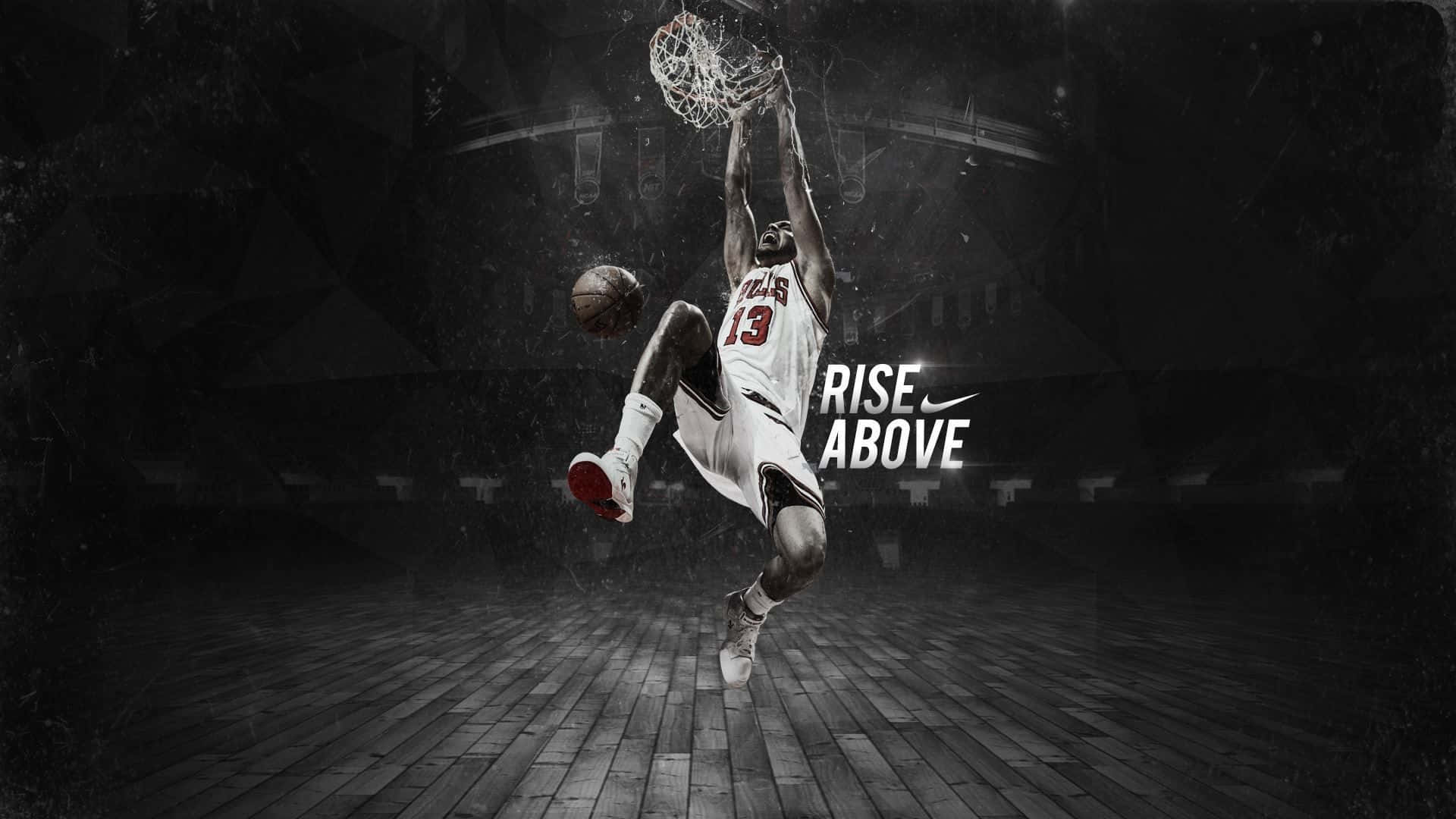 Nike Basketball, basketball player, dunking the ball, Full HD Desktop Wallpaper