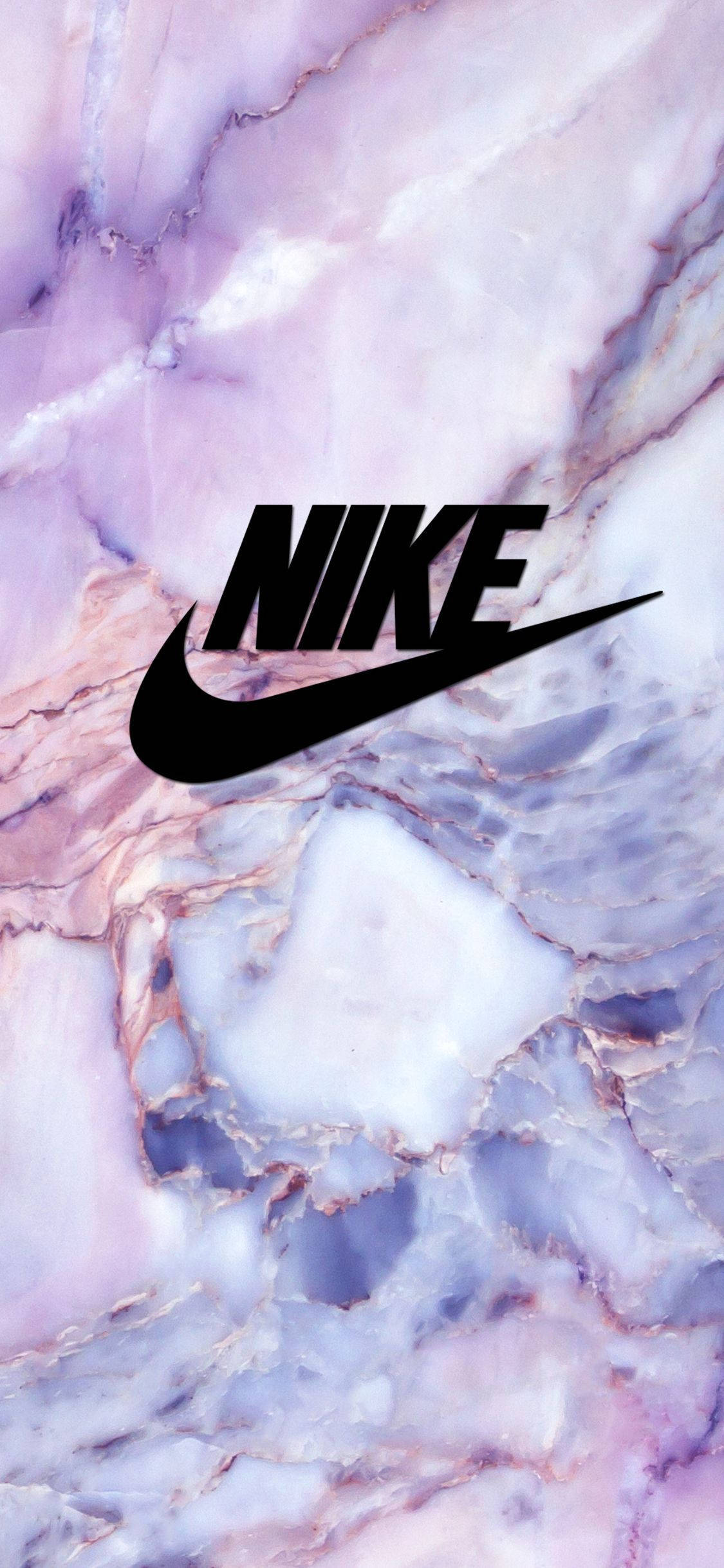 Nike Girl Logo, pink purple marble, black Nike logo, Full HD Phone Wallpaper