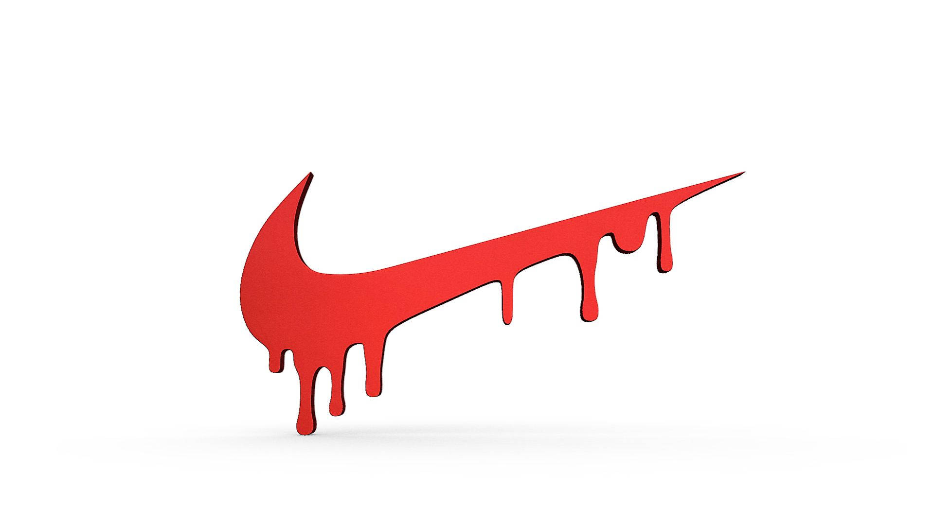Nike, red swoosh logo, stark white background, Full HD Desktop Wallpaper