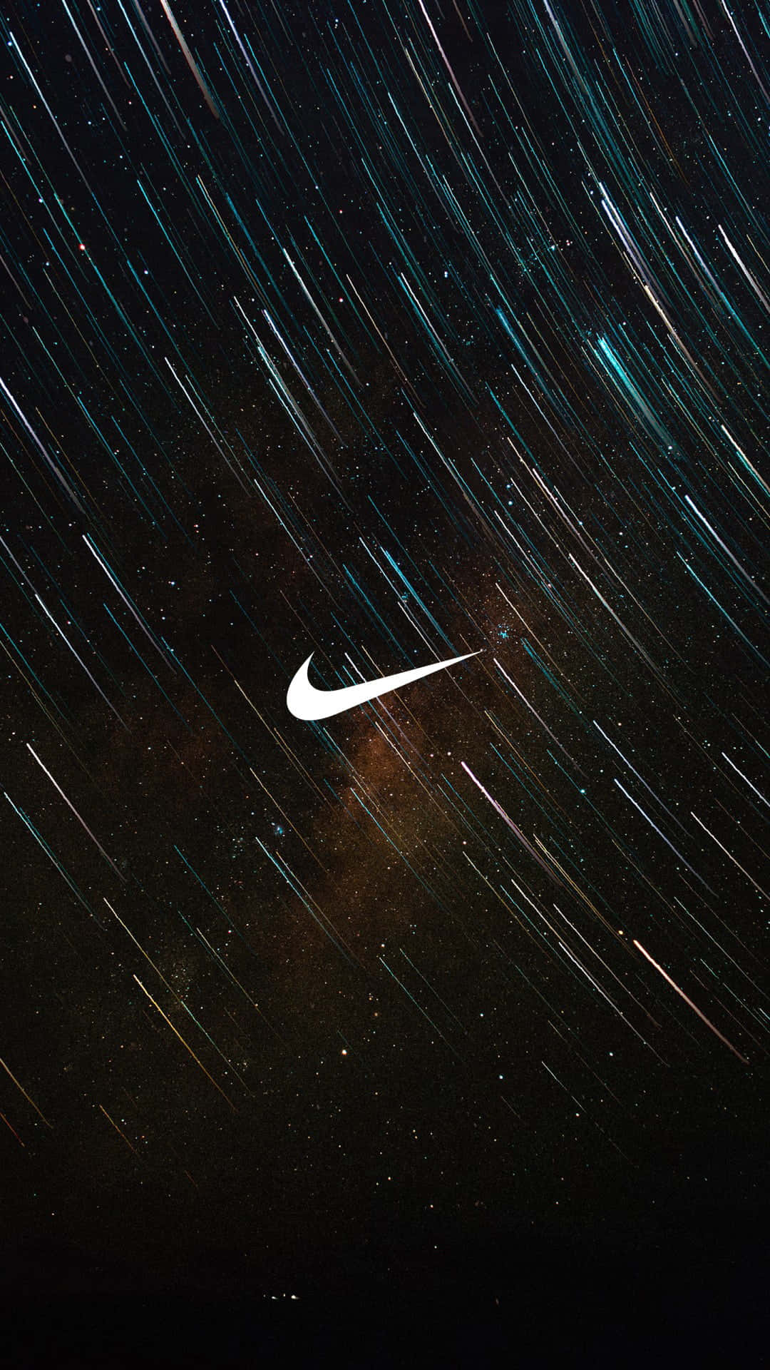 Nike Galaxy, white Nike swoosh, starry night sky, Full HD Phone Wallpaper