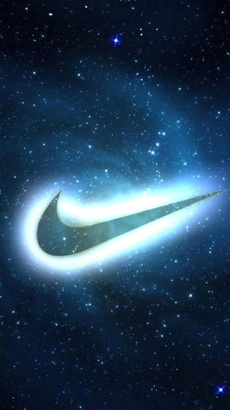 Nike Galaxy, glowing Nike swoosh, starry cosmic sky, HD Phone Wallpaper