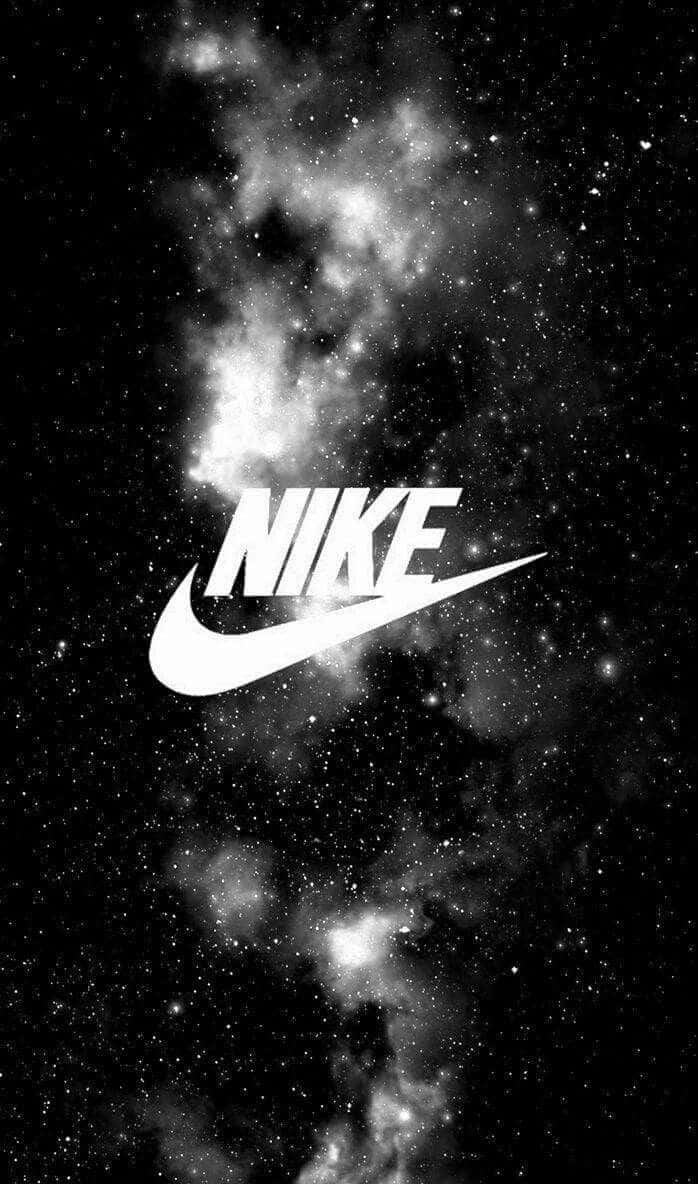 Nike Galaxy, white Nike logo, cosmic black and white nebula, SD Phone Wallpaper