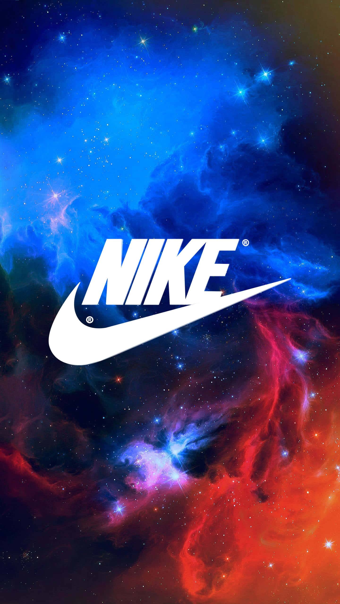 Nike Galaxy, Nike logo, blue, 2K Phone Wallpaper