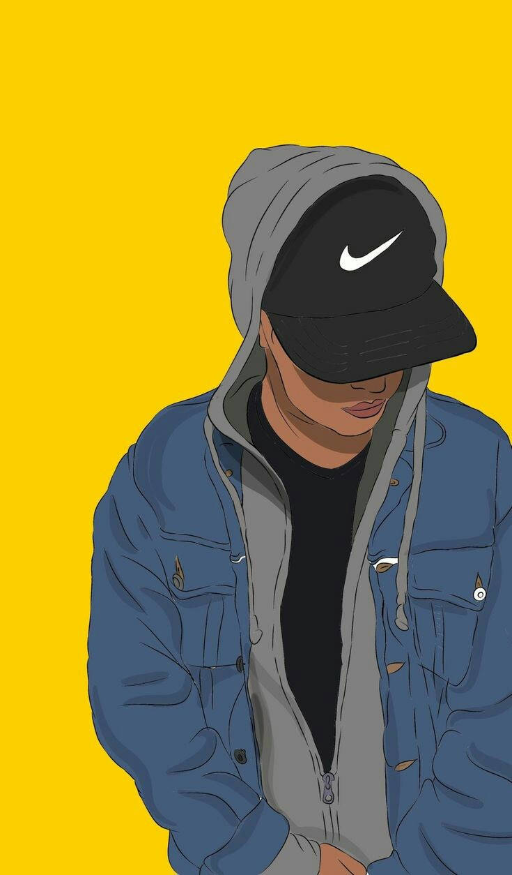 Nike, blue jacket, black cap, SD Phone Wallpaper