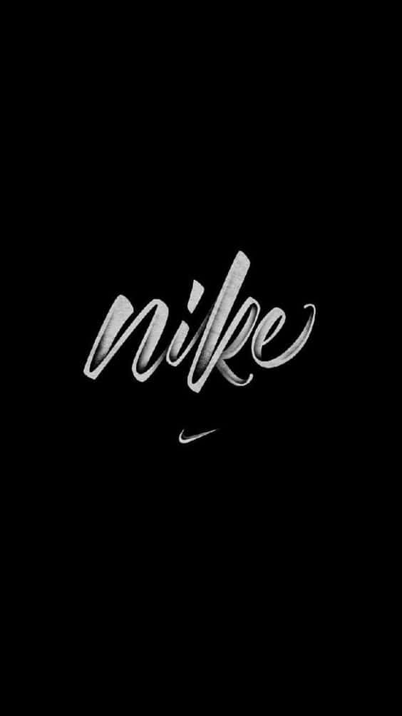 Nike, black, silver script, SD Phone Wallpaper