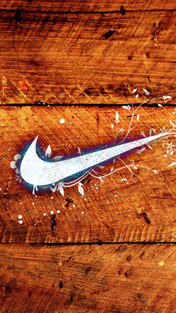 Nike, swoosh, floral splatters, SD Phone Wallpaper