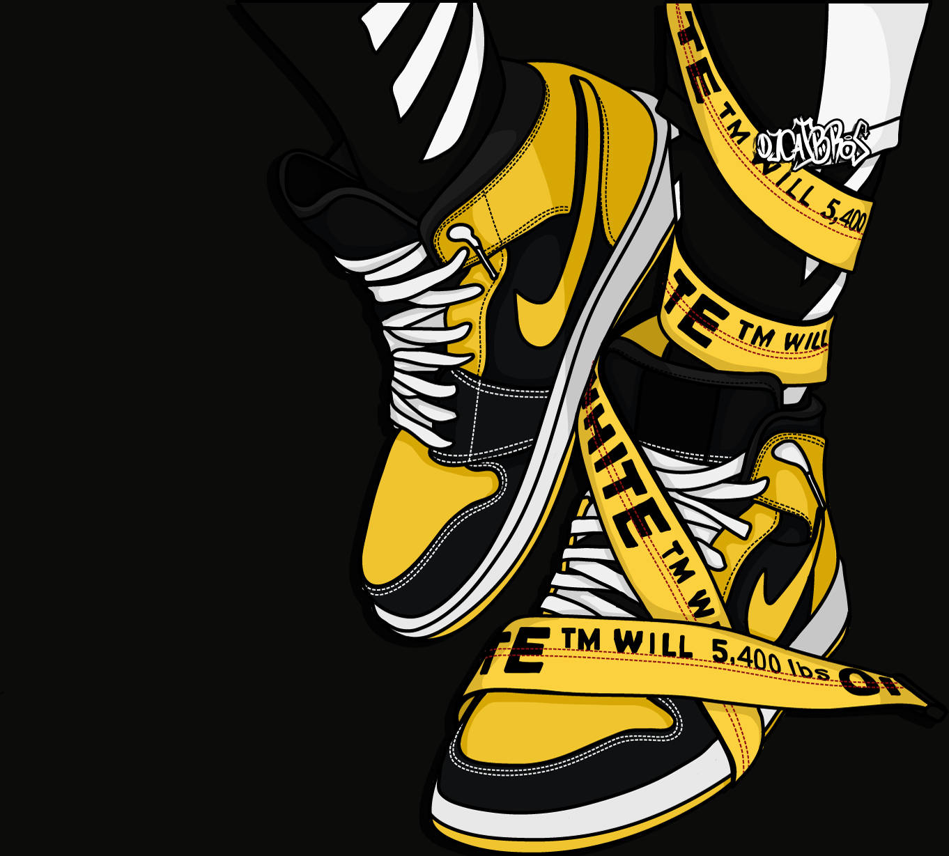 Nike Jordan 1, yellow, black, HD Desktop Wallpaper