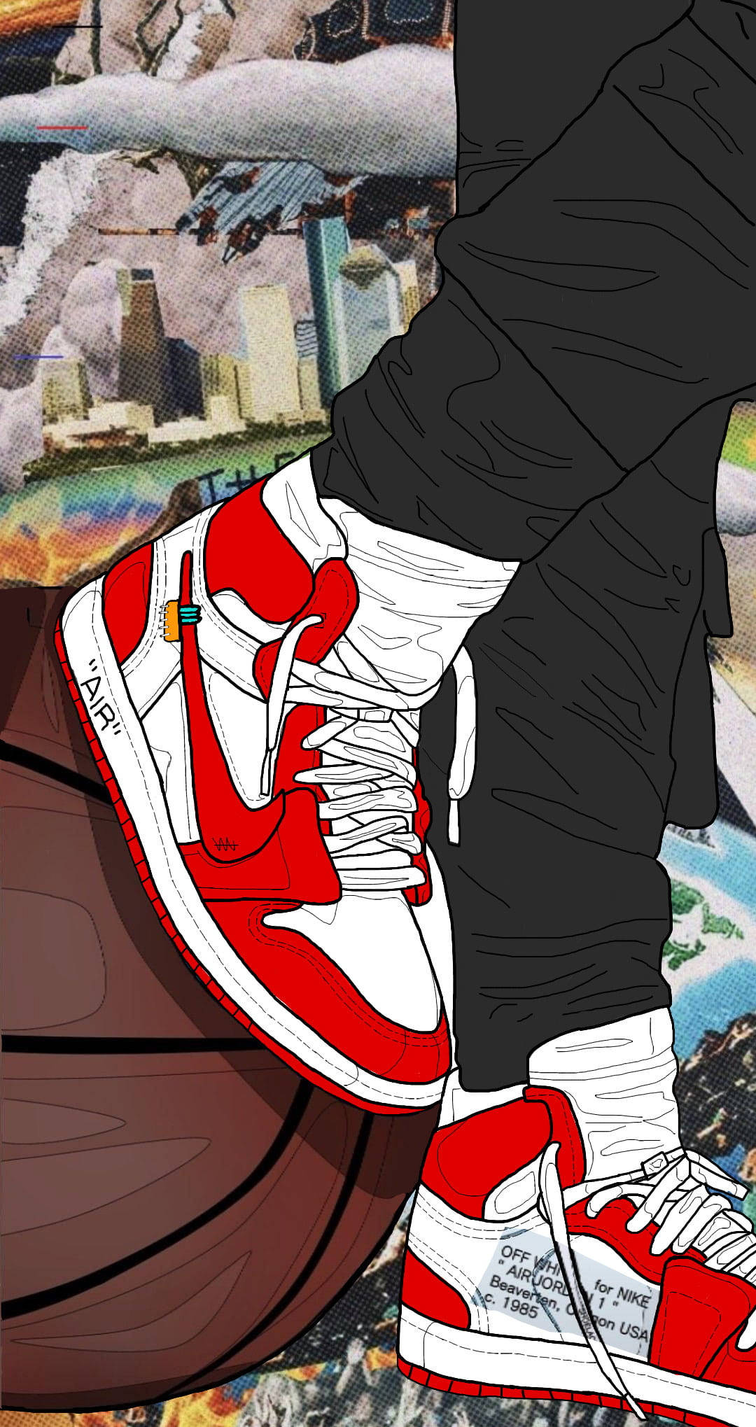 Nike Jordan 1, red, white, Full HD Phone Wallpaper