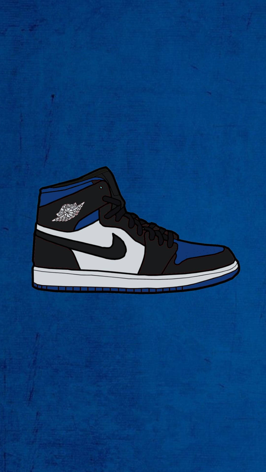 Nike Jordan 1, black and blue, white accents, Full HD Phone Wallpaper