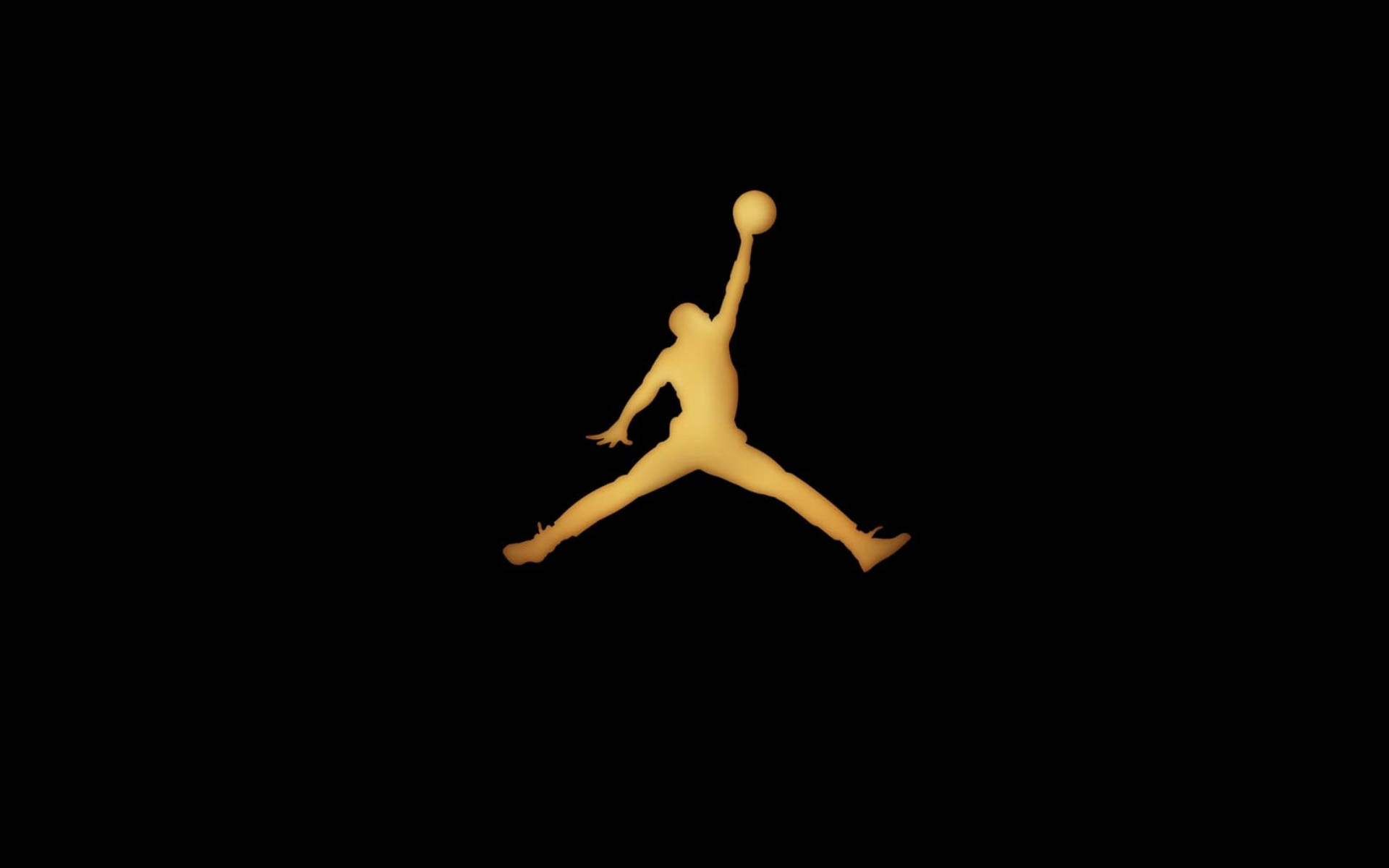 Jordan Logo, glowing gold, basketball player, Full HD Desktop Wallpaper