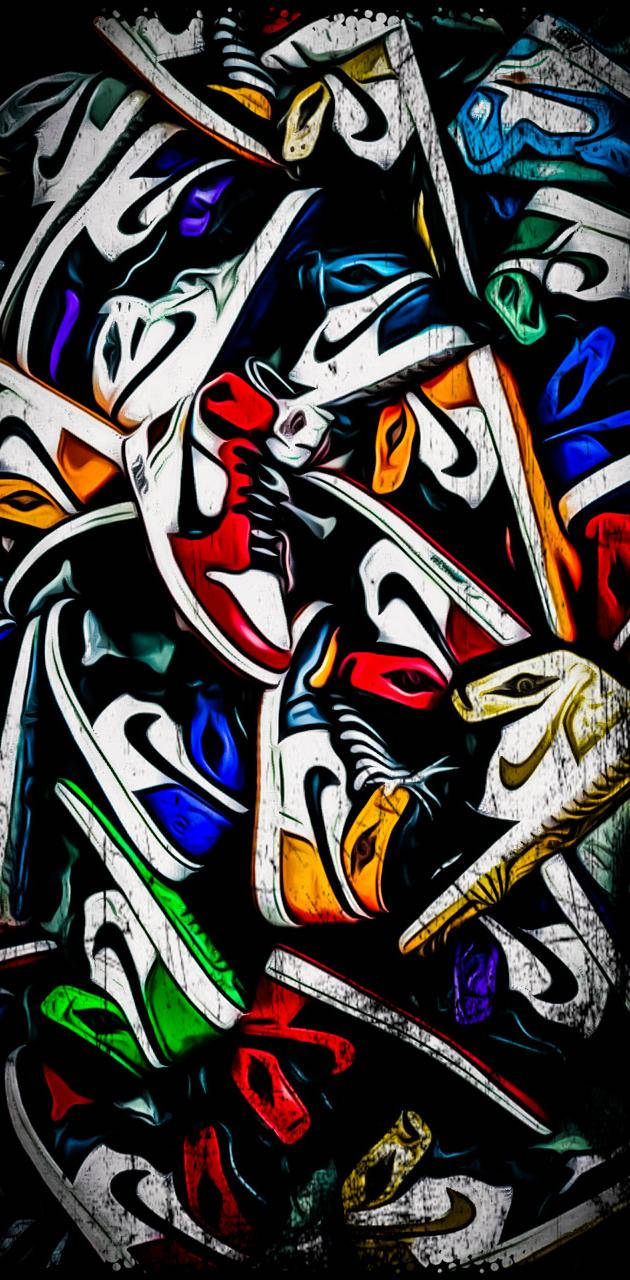 Nike, graffiti, bold colors, HD Phone Wallpaper