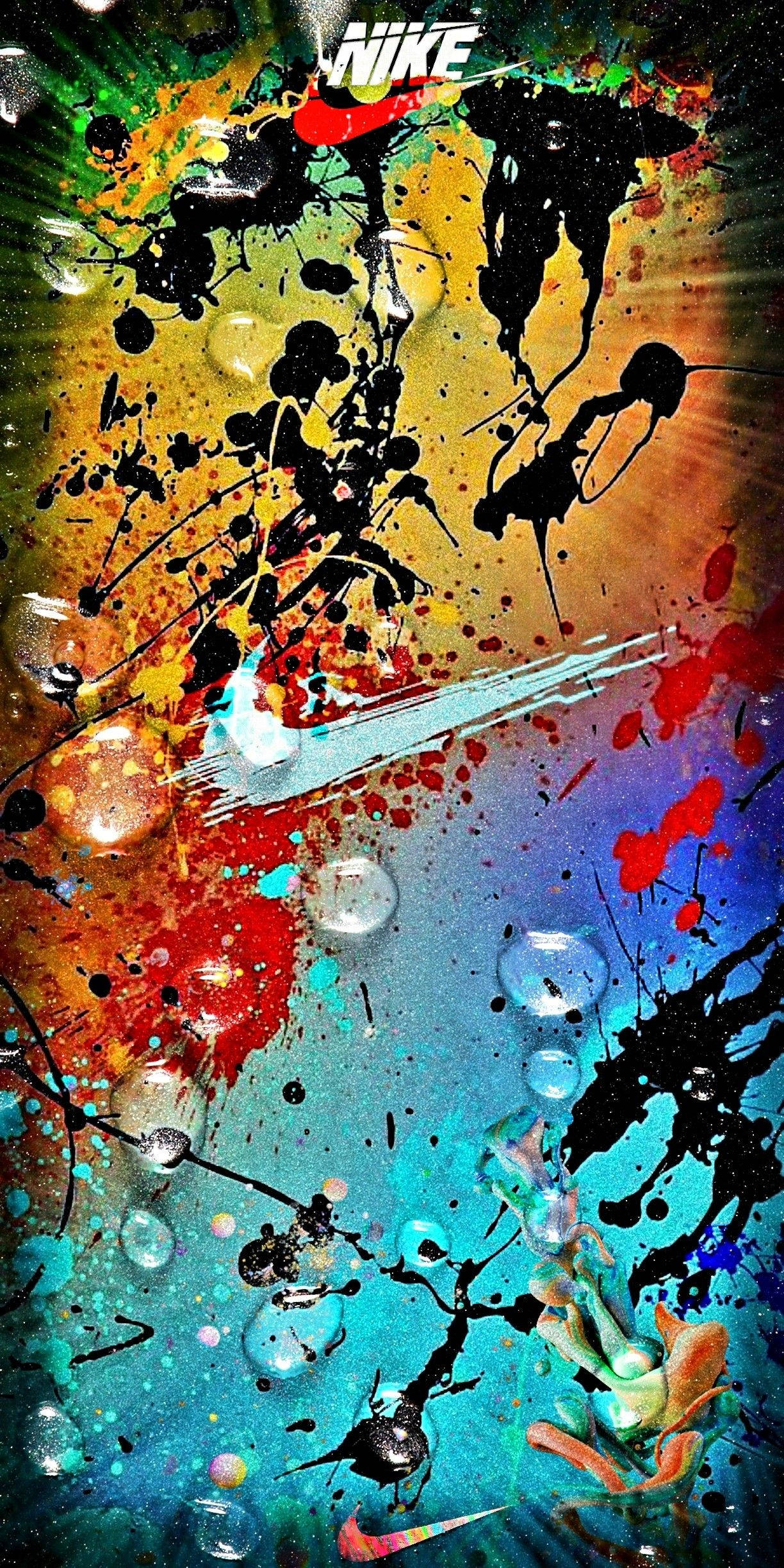 Nike, graffiti, swoosh, Full HD Phone Wallpaper