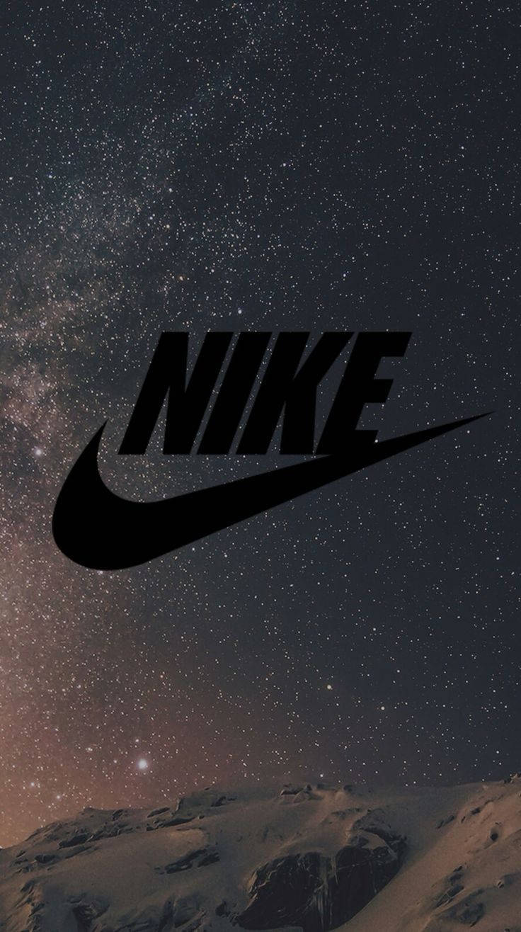 Nike, black Nike logo, starry night sky, HD Phone Wallpaper