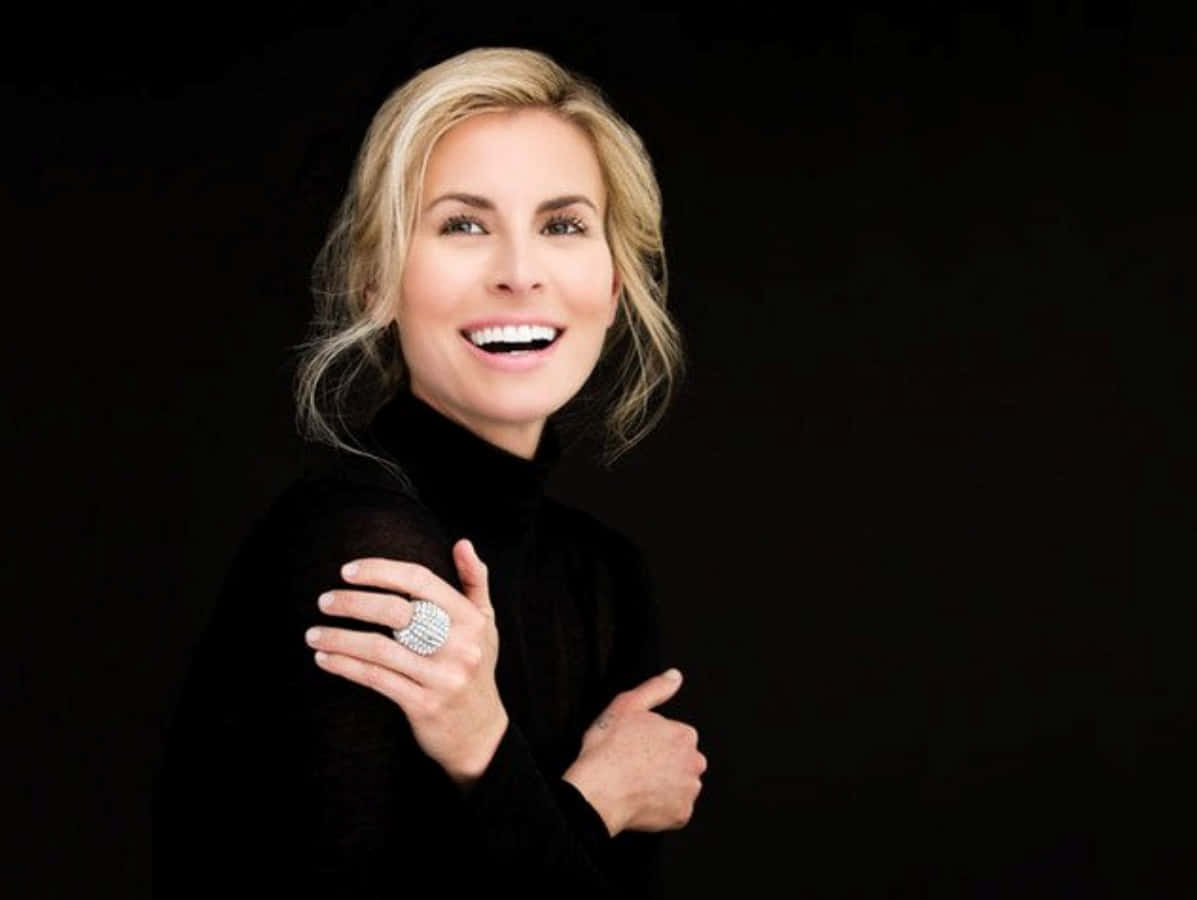 Niki Taylor, black turtleneck, dark background, SD Desktop Wallpaper