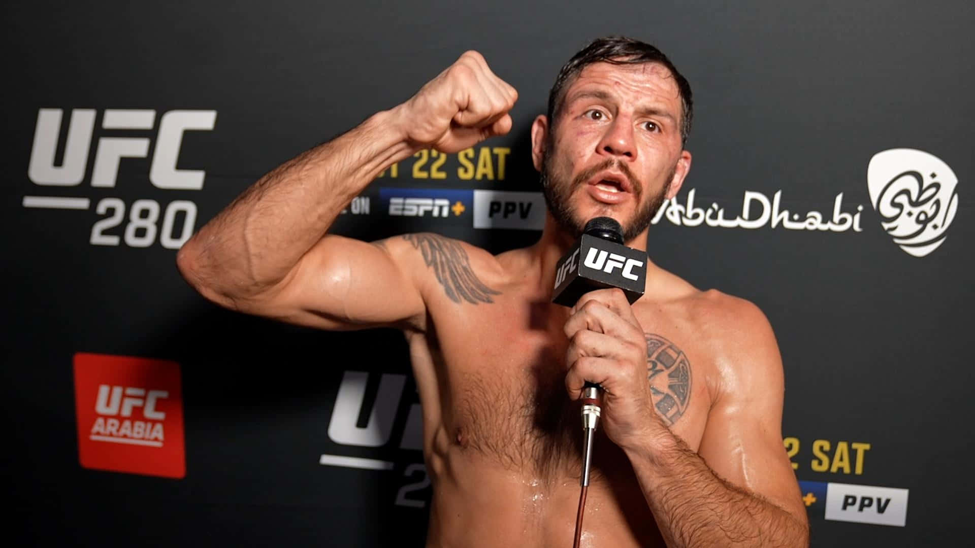 Nikita Krylov, microphone, UFC fighter, Full HD Desktop Wallpaper