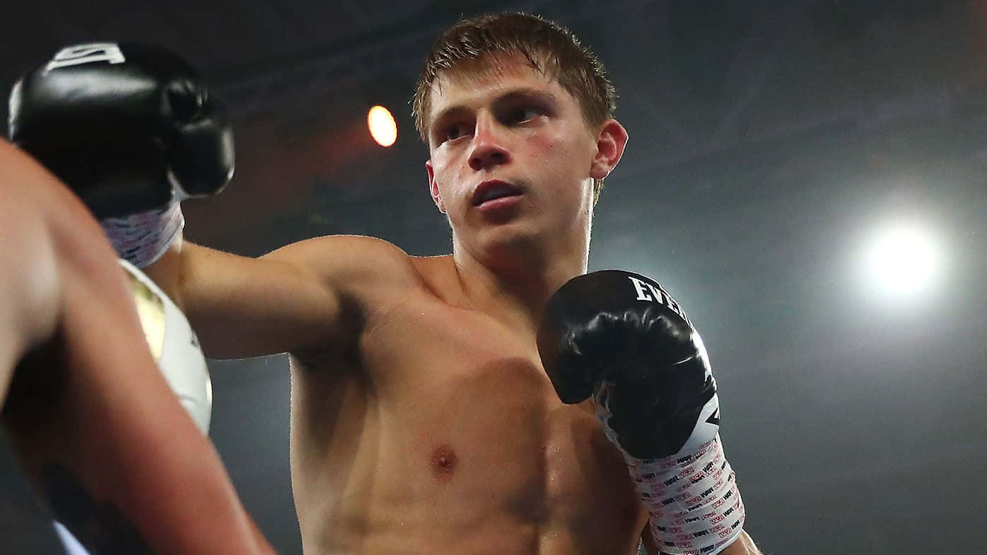 Nikita Tszyu, black gloves, bright arena lights, HD Desktop Wallpaper
