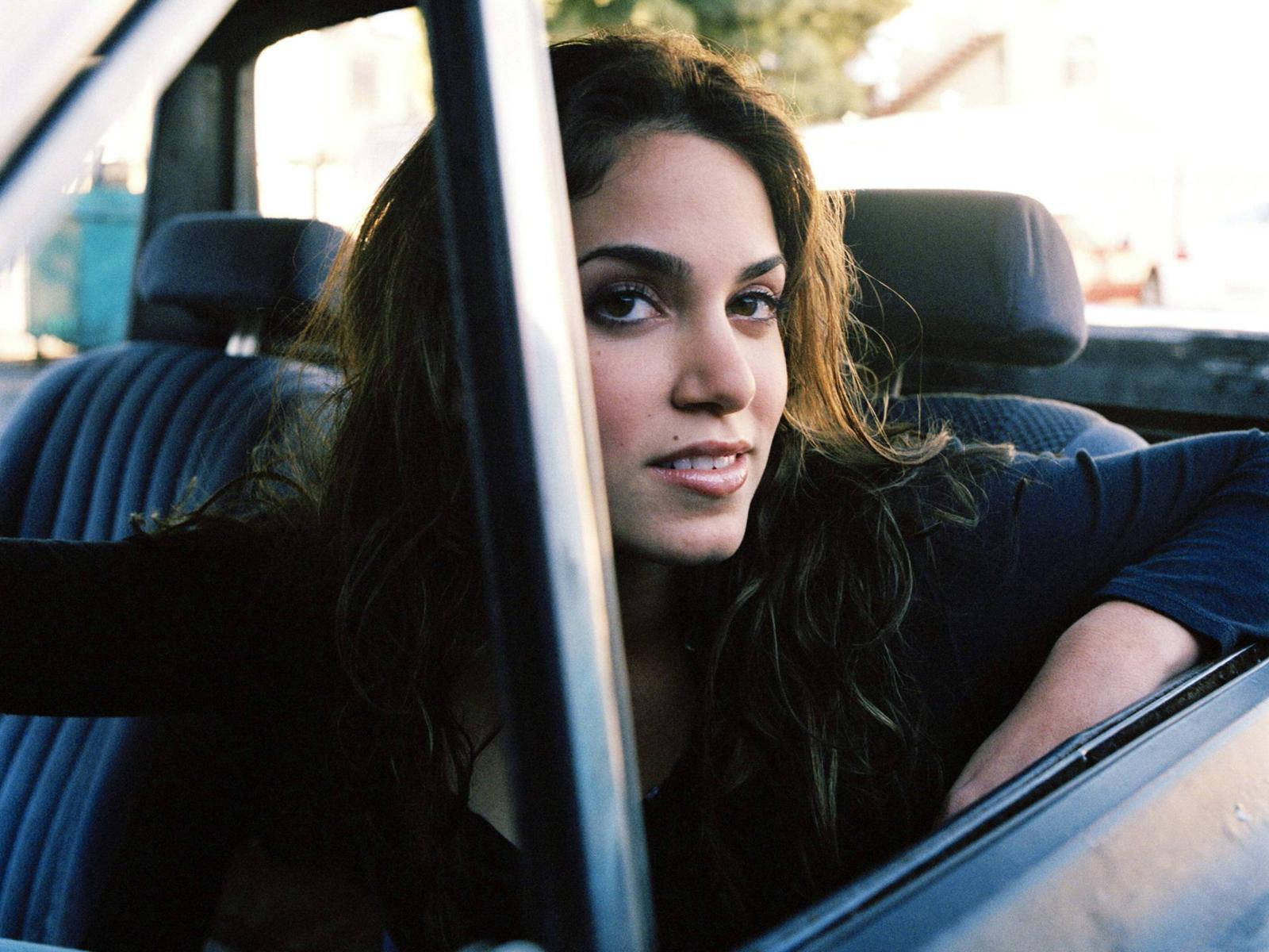 Nikki Reed, dark hair, car window, HD Desktop Wallpaper