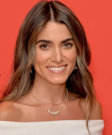 Nikki Reed, long brown hair, white off-shoulder top, SD Phone Wallpaper