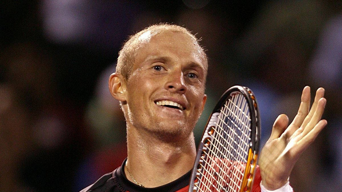 Nikolay Davydenko, tennis player, racket, SD Desktop Wallpaper