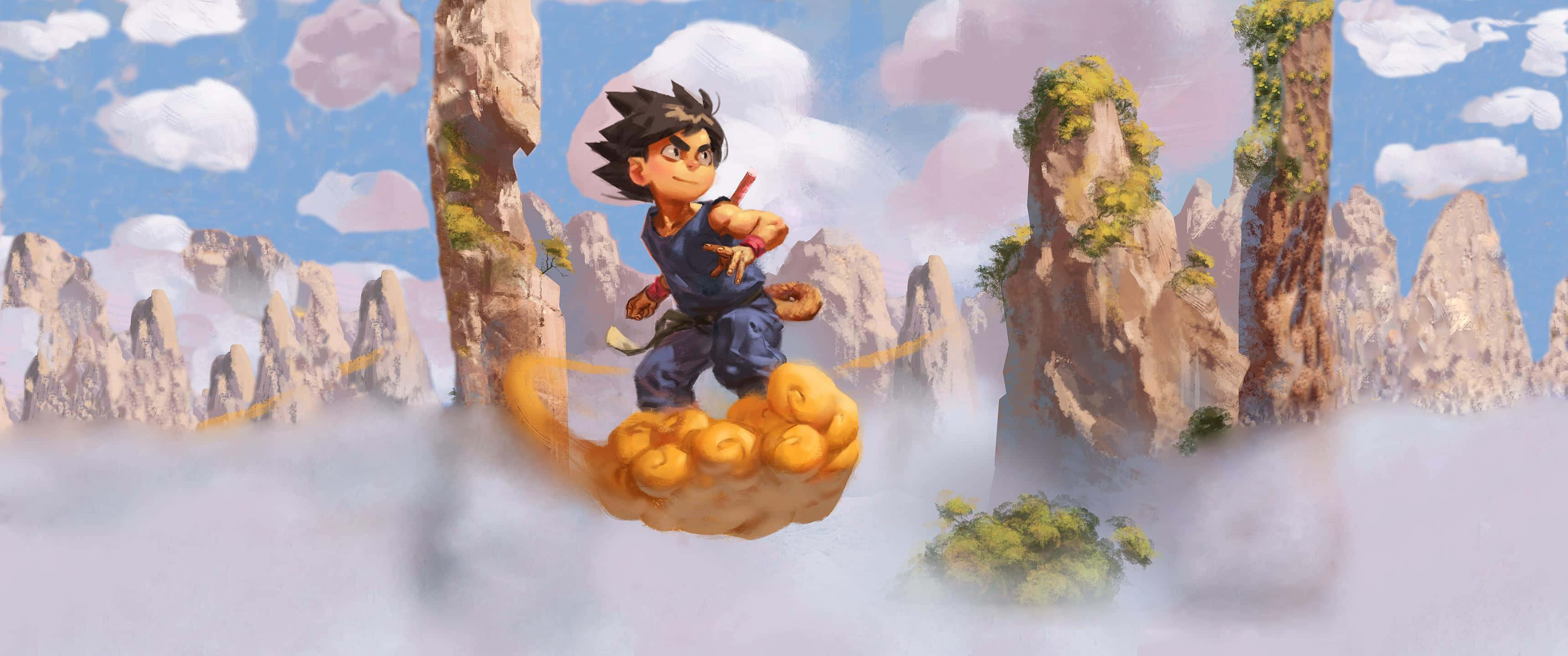 Nimbus, golden cloud, misty sky, 2K Desktop Wallpaper
