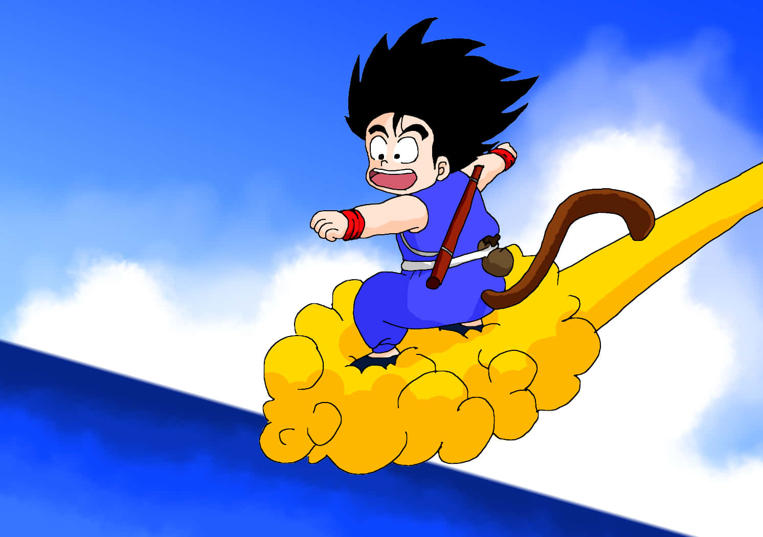 Nimbus, yellow cloud, black spiky hair, HD Desktop Wallpaper