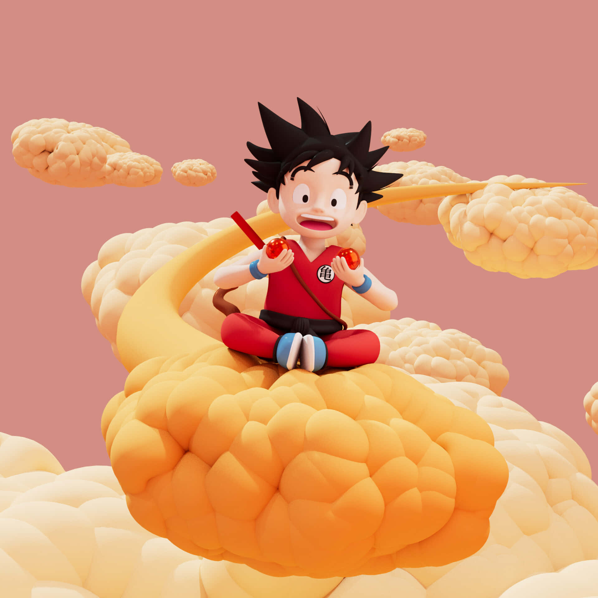 Nimbus, red gi, fluffy yellow cloud, Full HD Desktop Wallpaper
