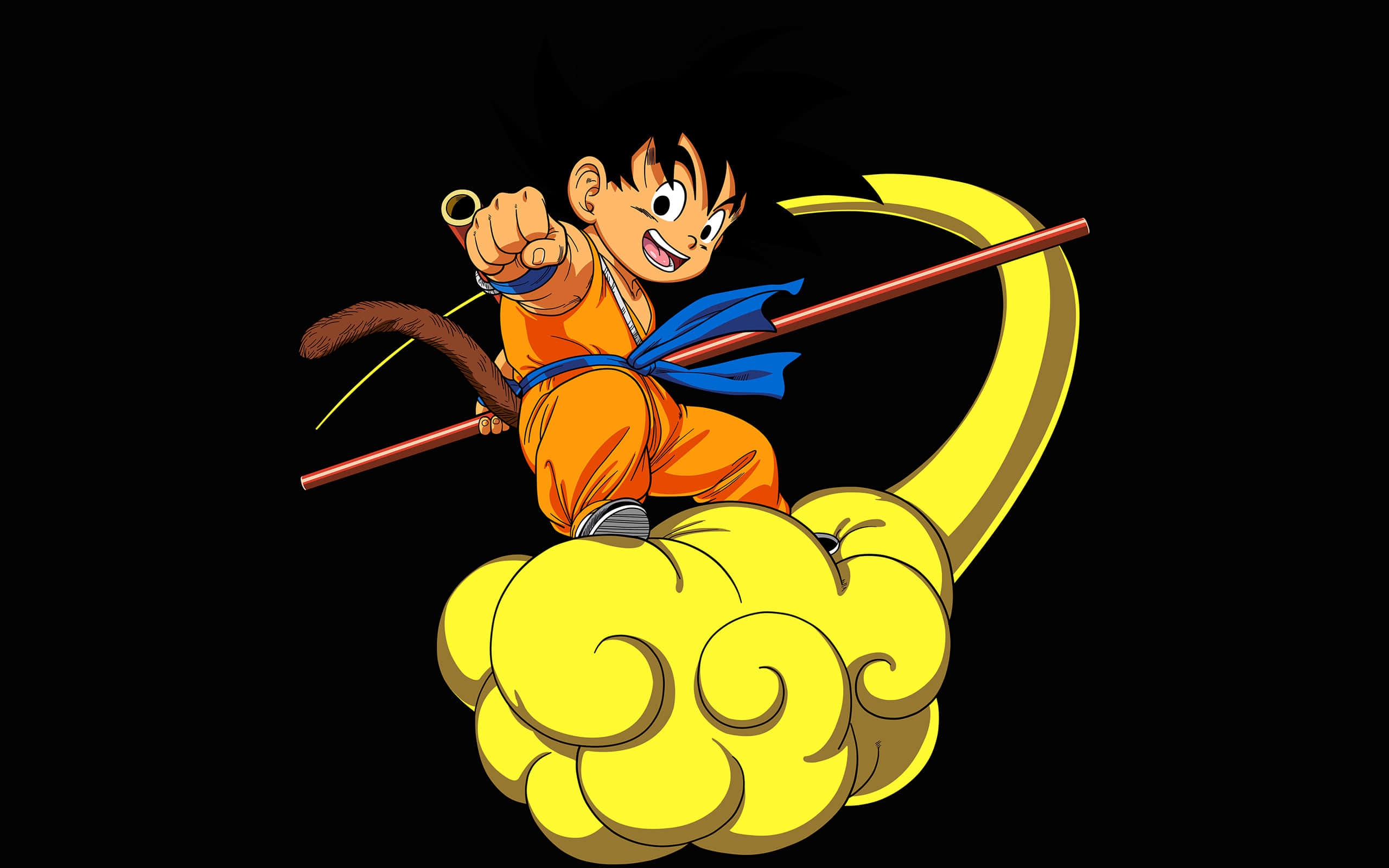 Nimbus, orange gi, yellow cloud, 2K Desktop Wallpaper