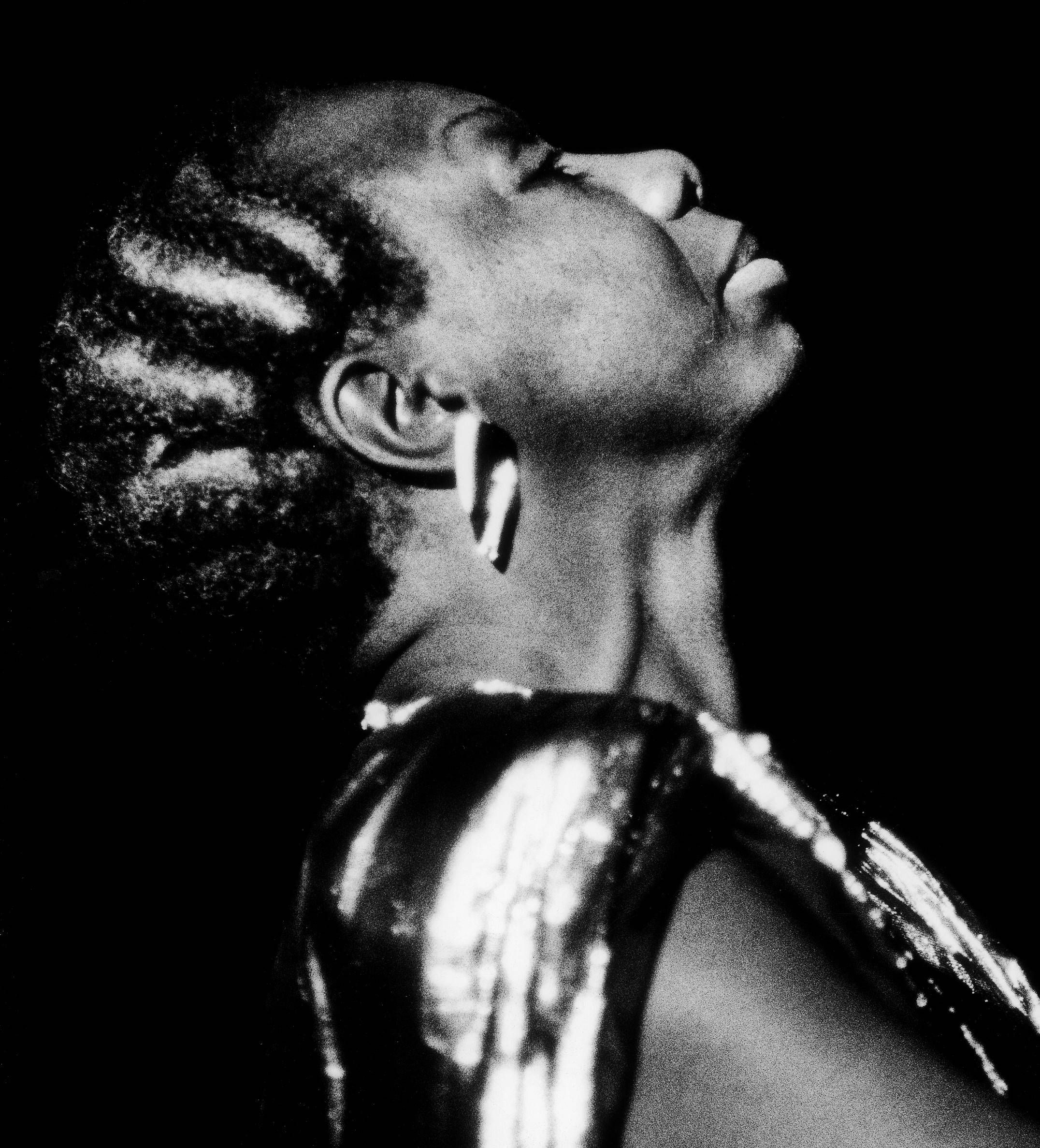 Nina Simone, black and white portrait, braided hair, Full HD Phone Wallpaper