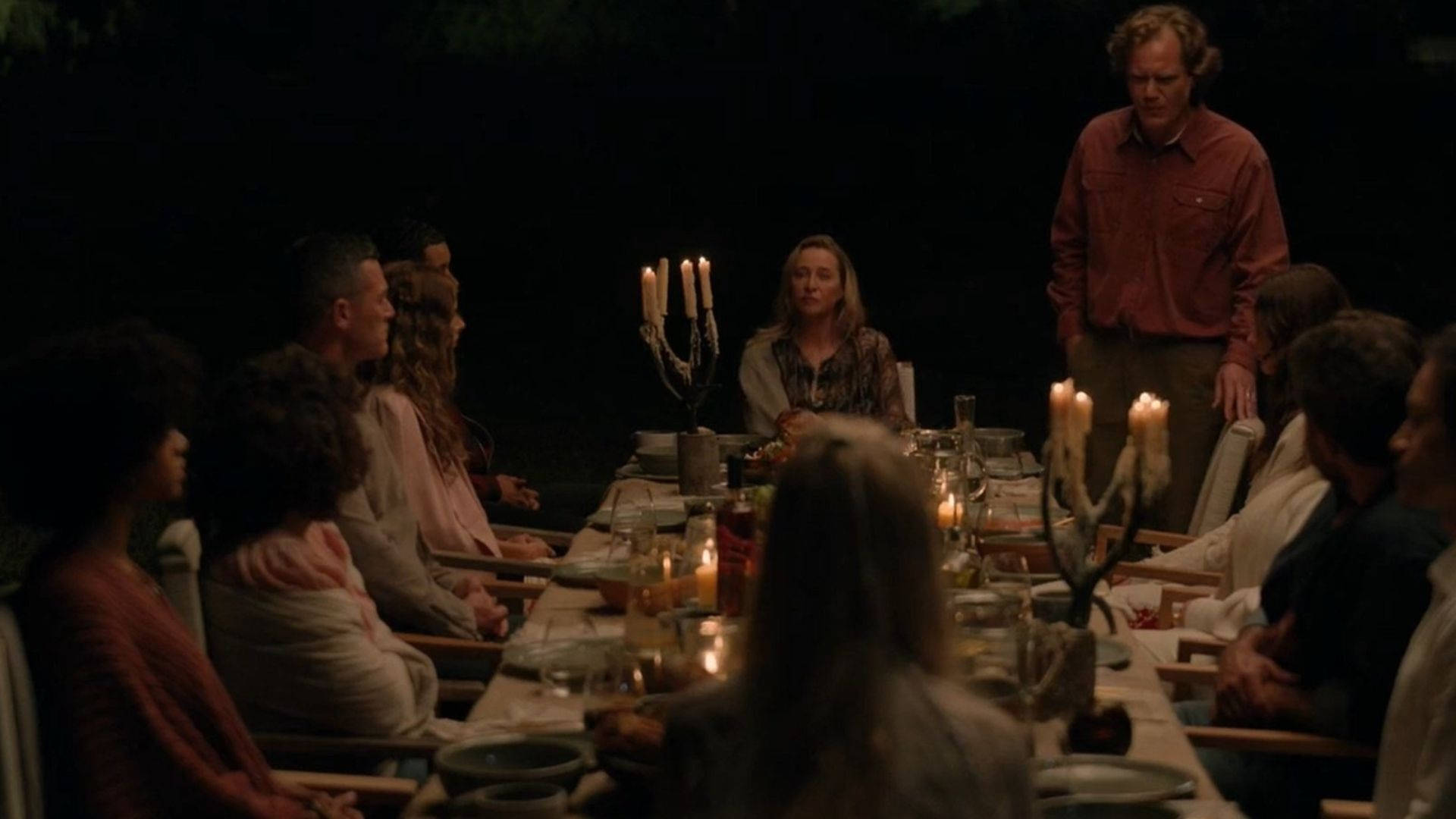 Nine Perfect Strangers, candlelight, long table, Full HD Desktop Wallpaper