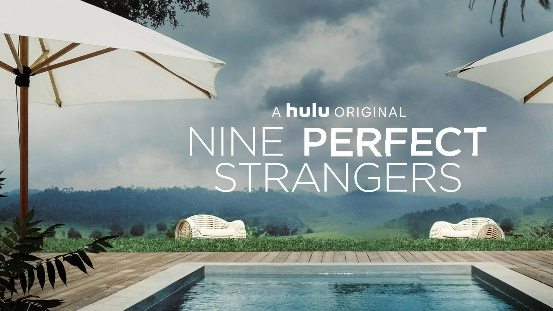 Nine Perfect Strangers, pool view, white lounge chairs, Full HD Desktop Wallpaper