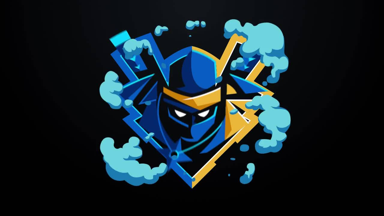 Ninja Fortnite, blue masked warrior, glowing eyes, HD Desktop Wallpaper