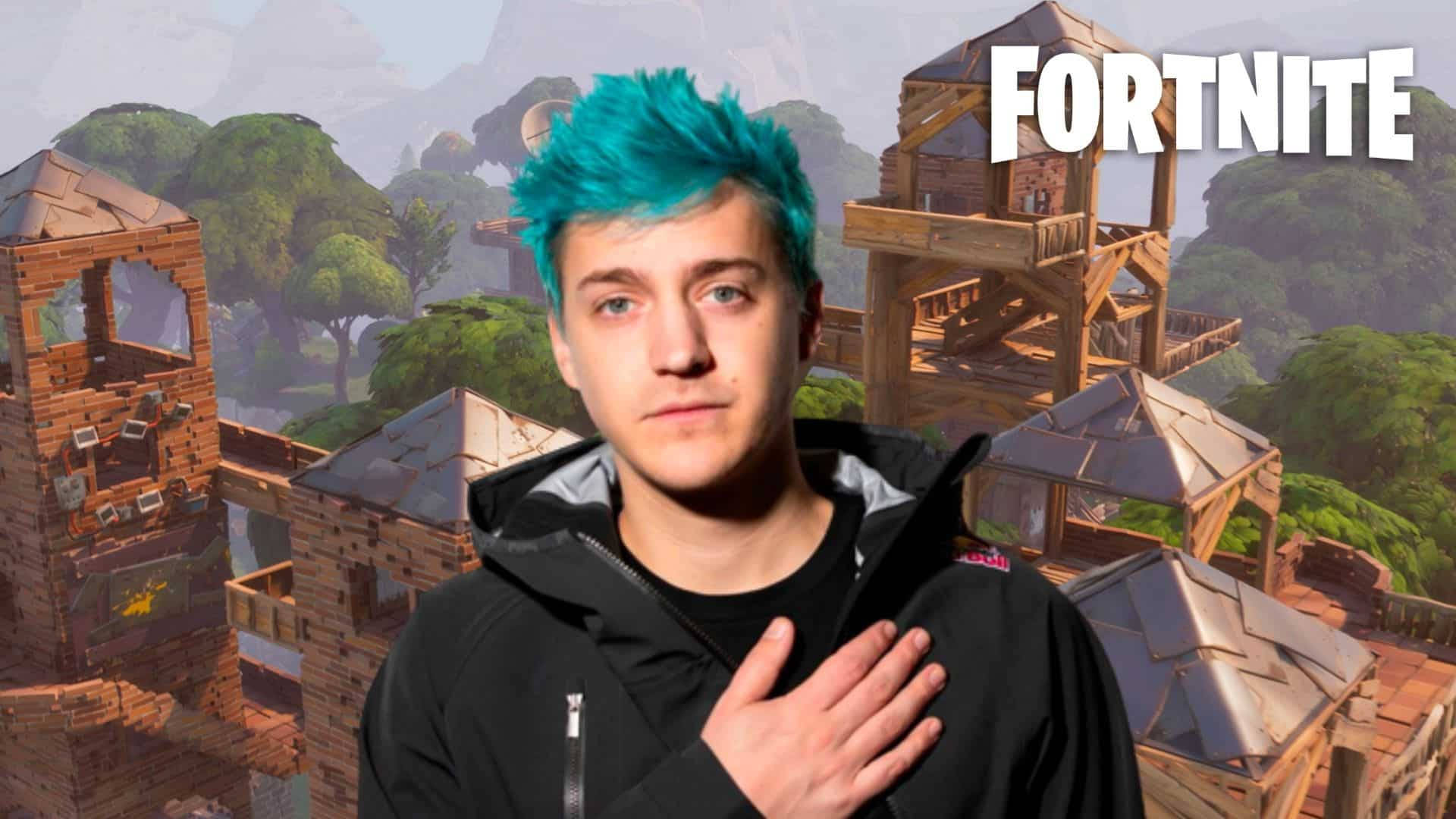 Ninja Fortnite, Fortnite, teal hair, Full HD Desktop Wallpaper