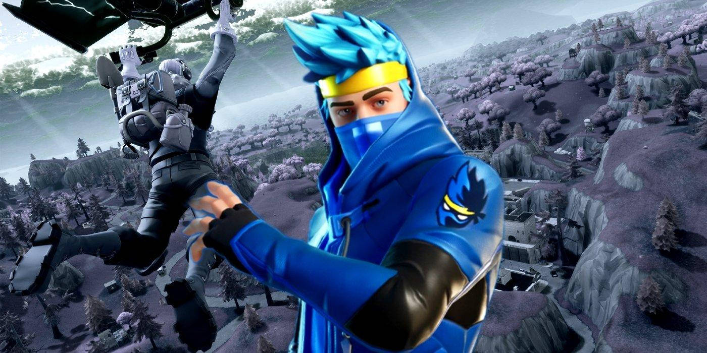 Ninja Fortnite, blue-clad, Fortnite ninja character, HD Desktop Wallpaper