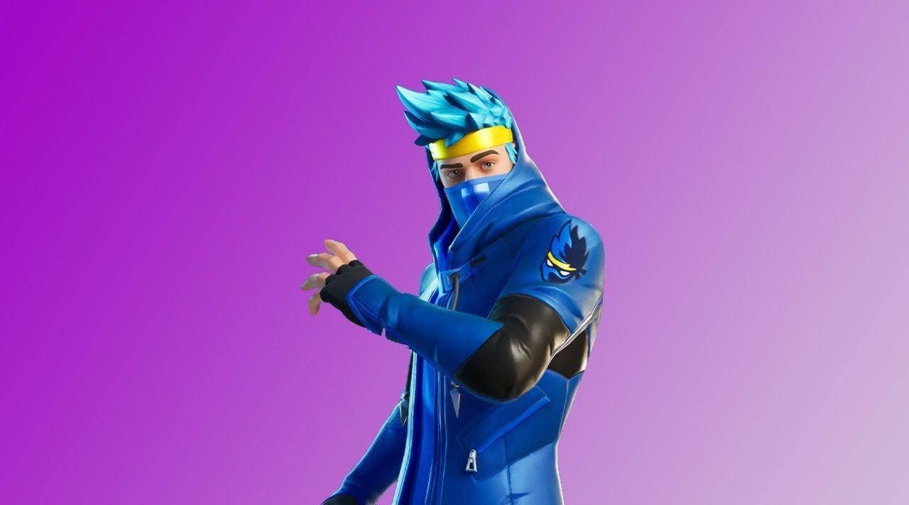 Ninja Fortnite, blue hooded outfit, spiky blue hair, HD Desktop Wallpaper