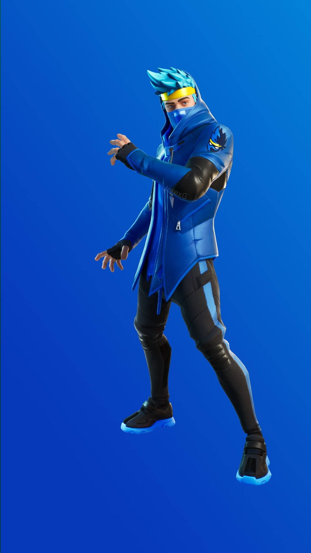 Ninja Fortnite, blue, black, Full HD Phone Wallpaper