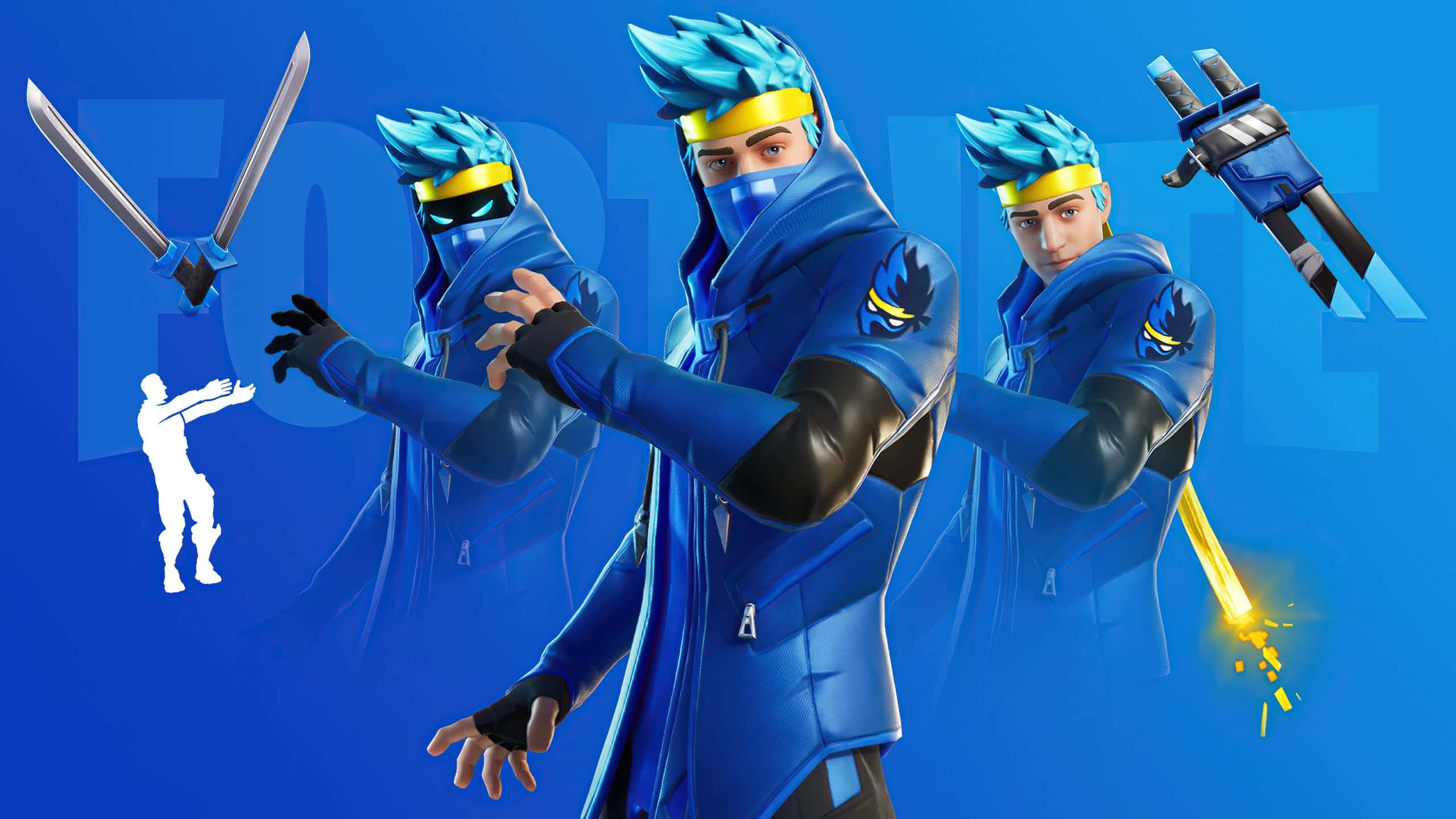 Fortnite, Ninja Outfit, blue-clad, 2K Desktop Wallpaper