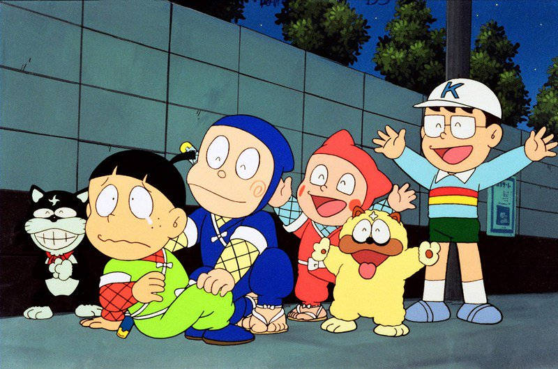 Ninja Hattori, anime kids, black cat, SD Desktop Wallpaper