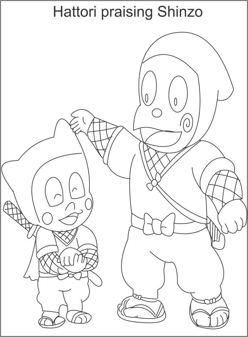 Ninja Hattori, cartoon ninja characters, traditional outfits, SD Phone Wallpaper