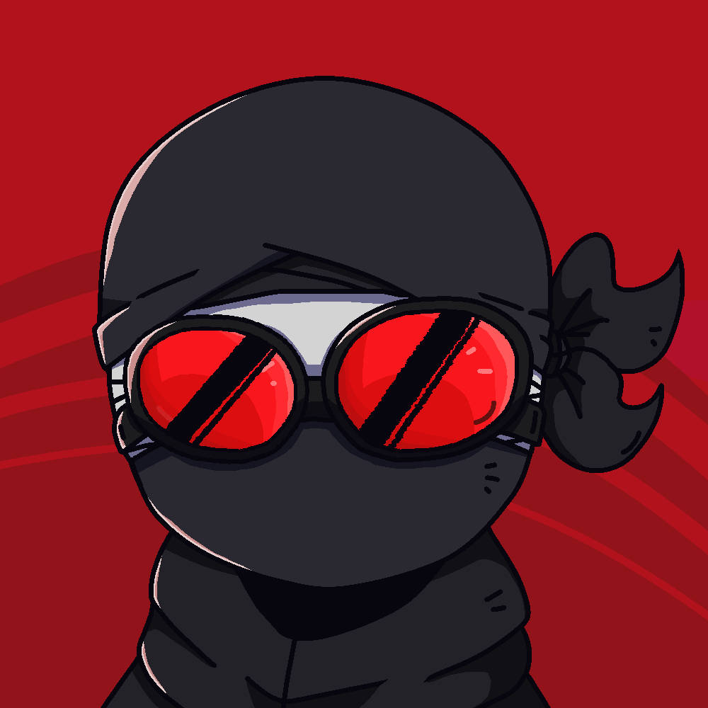 anime ninja, black gear, red goggles, SD Desktop Wallpaper