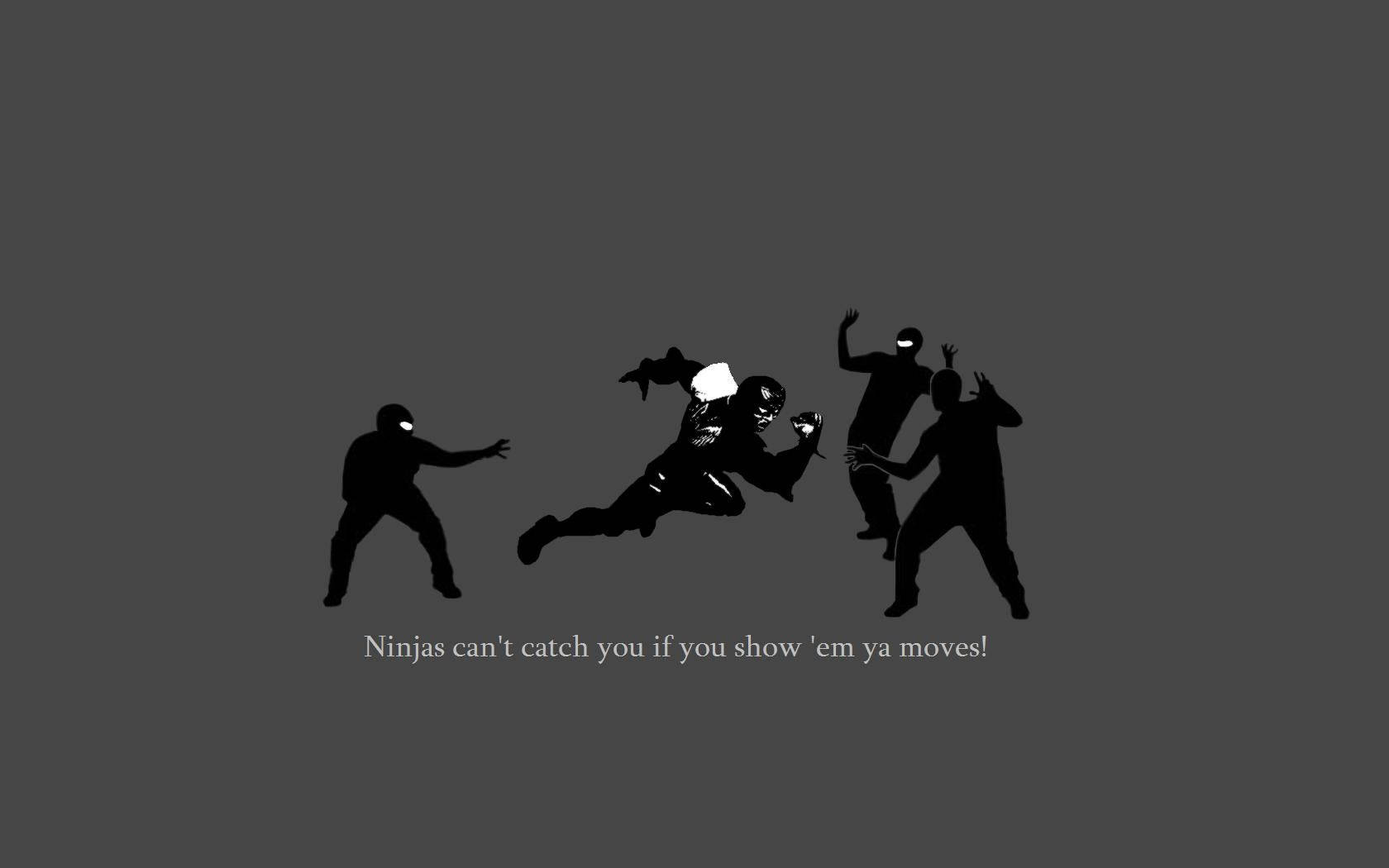 Ninjas Can't Catch You, silhouetted football player, pursuing ninjas, HD Desktop Wallpaper