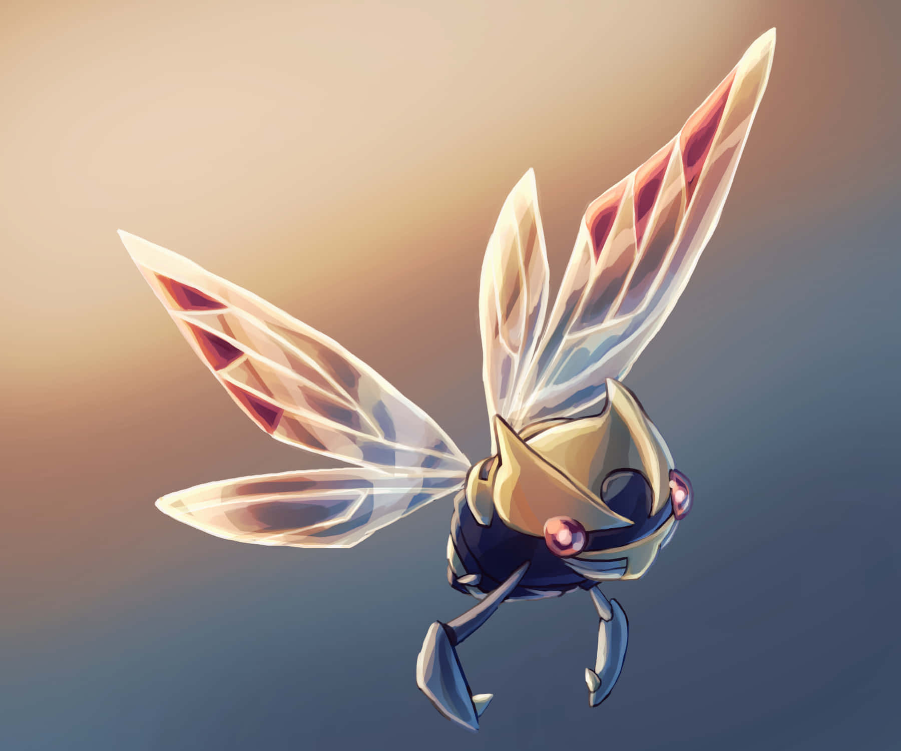 Ninjask, translucent wings, glowing eyes, HD Desktop Wallpaper