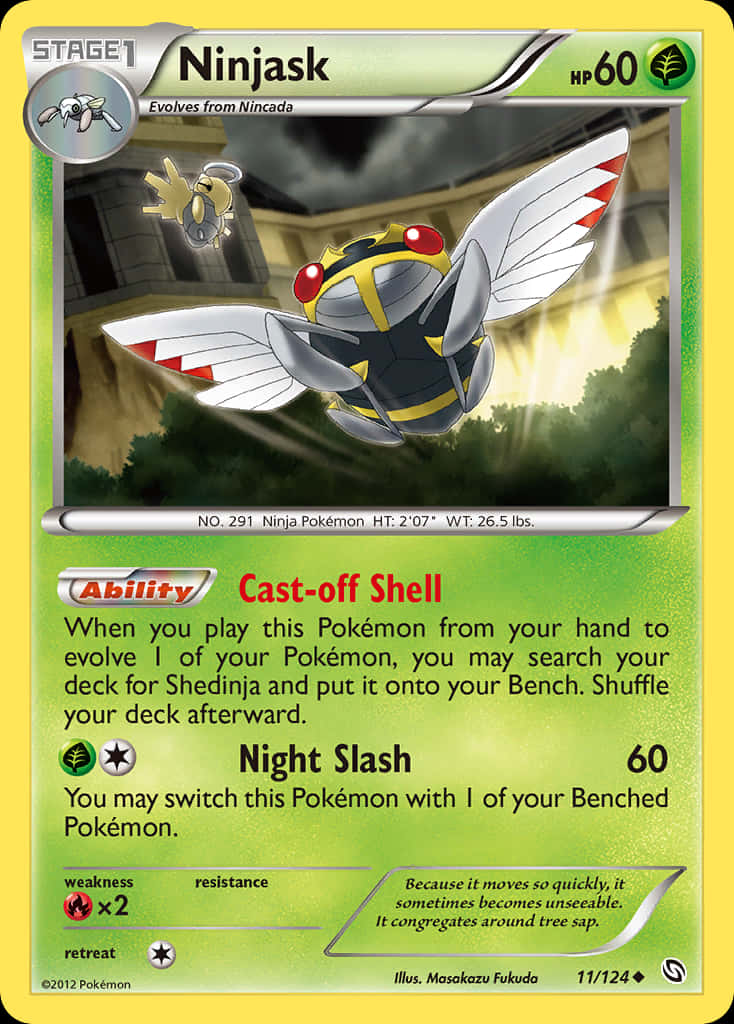 Ninjask, yellow, black, SD Phone Wallpaper