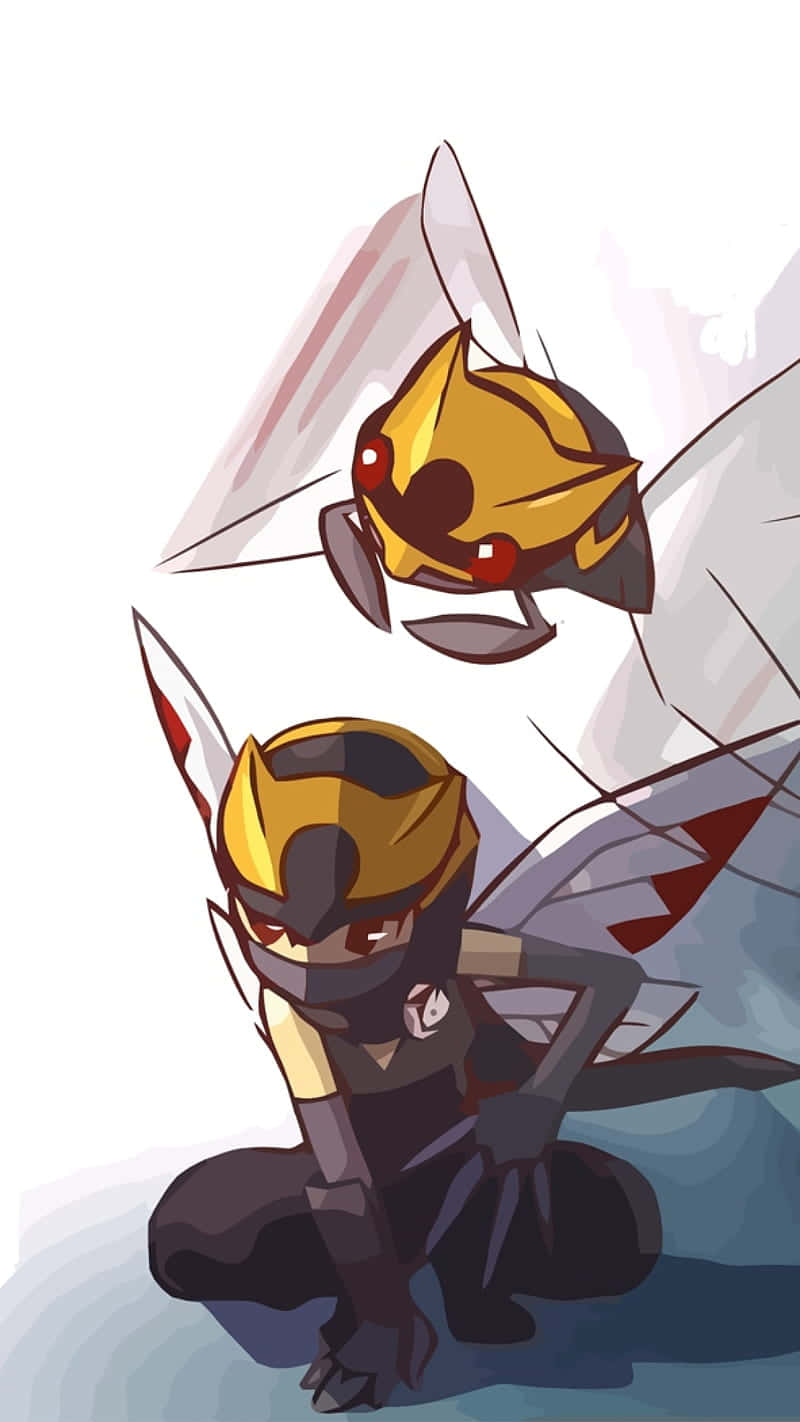 Ninjask, golden helmets, translucent wings, HD Phone Wallpaper