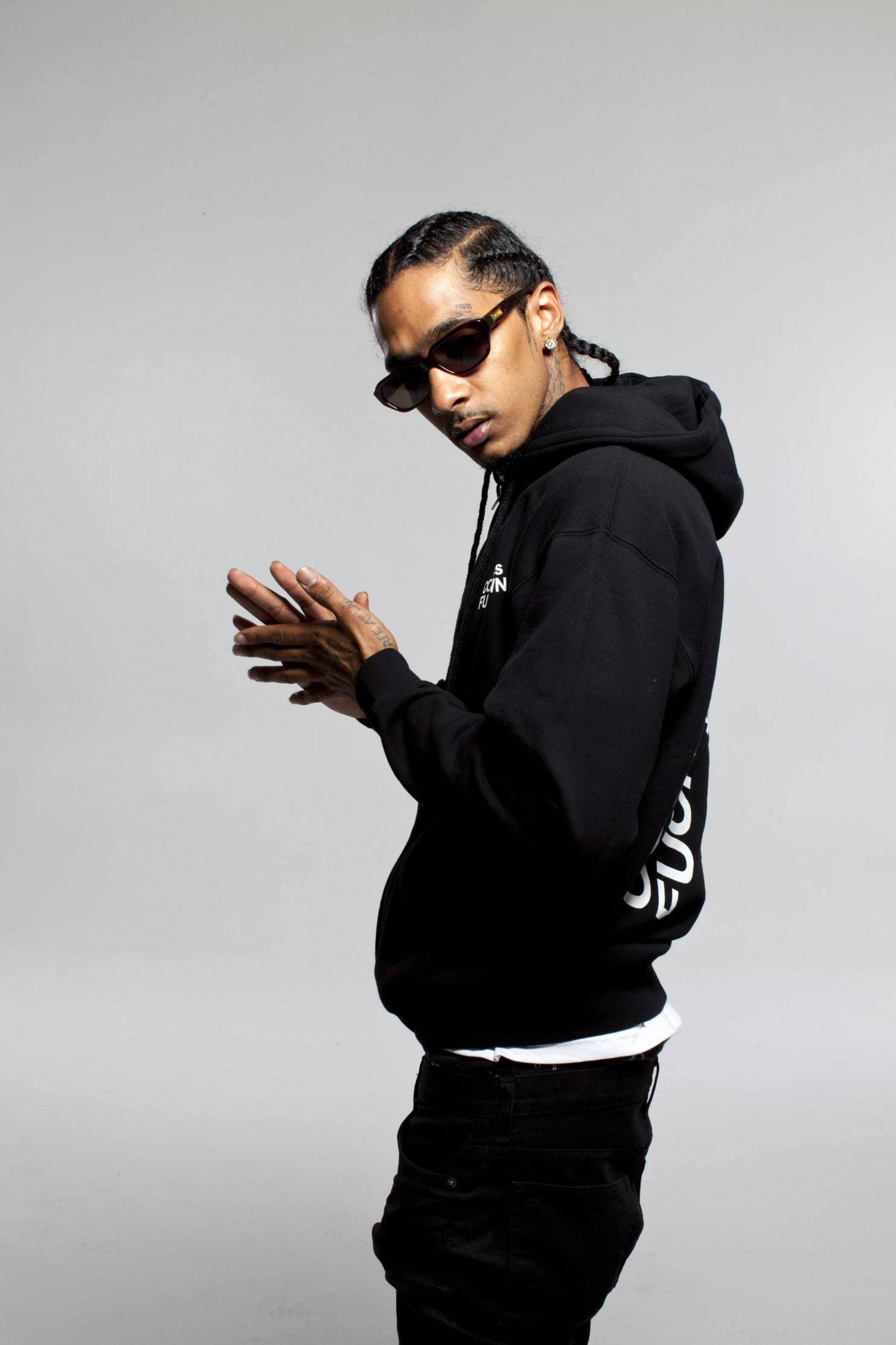 Nipsey Hussle, sunglasses, black hoodie, Full HD Phone Wallpaper