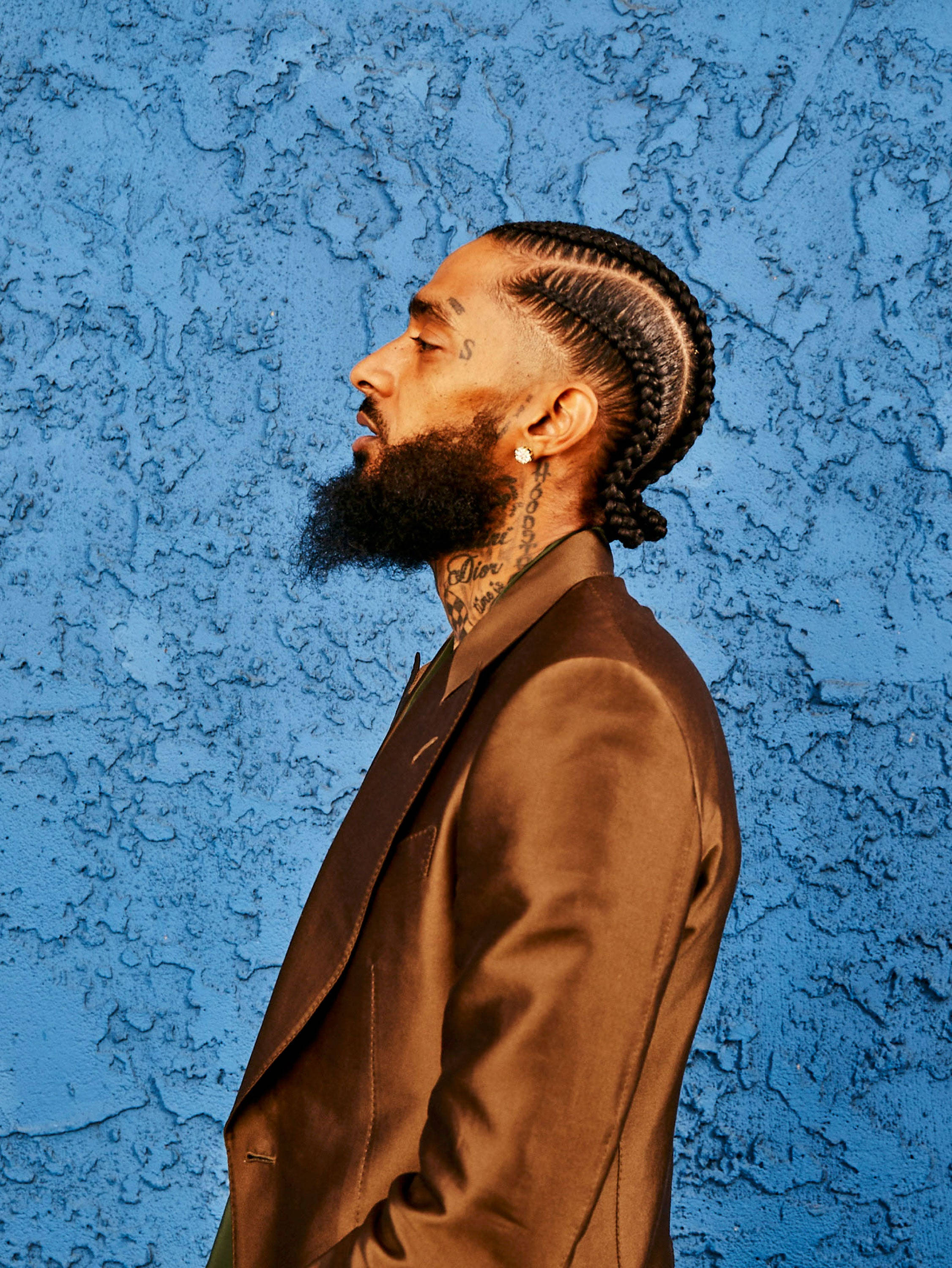 Nipsey Hussle, braided hair, beard, 2K Phone Wallpaper